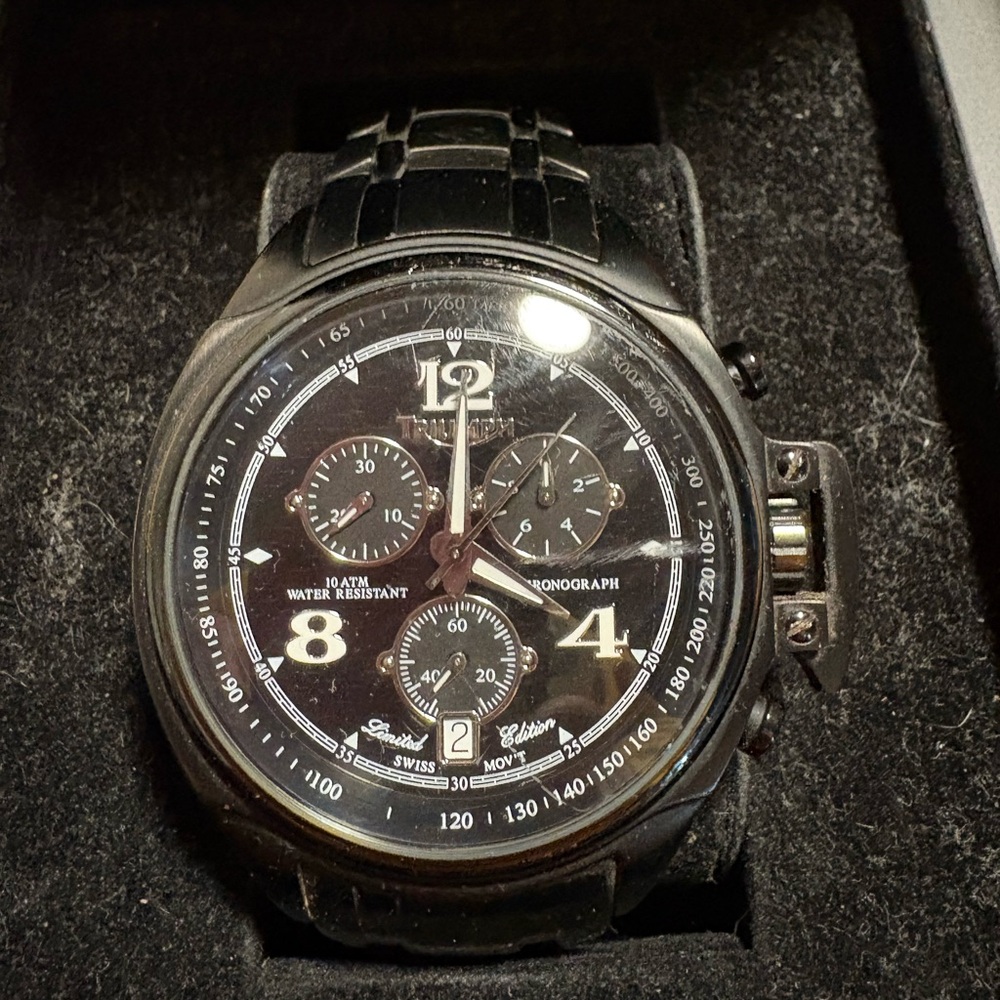 Triumph Black Chronograph Watch